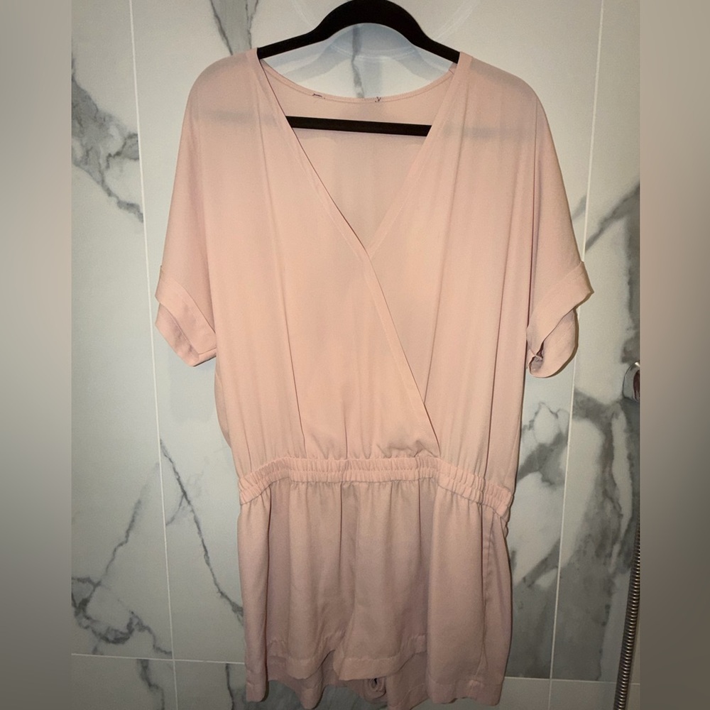 BCBG Pink Short Sleeve Romper